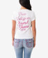 ფოტო #4 პროდუქტის Women's Short Sleeve Ombre Crystal V-Neck Tee