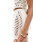 ASOS DESIGN Petite knitted crochet mini skirt co-ord in white weiß, XS - EU 32-34 - фото #2