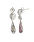 ფოტო #2 პროდუქტის Pink Sapphire & Lab-Grown White Sapphire Tear Drop Dangle Earrings in Sterling Silver by Suzy Levian