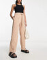 Фото #2 товара Miss Selfridge d-ring belt baggy trouser in tan