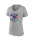 Фото #3 товара Women's Heather Gray New York Giants Americana V-Neck T-Shirt