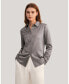 ფოტო #1 პროდუქტის Women's Basic Concealed Placket Silk Shirt