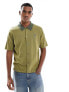 Paul Smith knitted collared shirt with zebra logo in green 2XL - фото #5