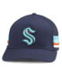 ფოტო #1 პროდუქტის Men's Deep Sea Blue Seattle Kraken HotFoot Stripes Trucker Adjustable Hat
