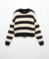 ფოტო #3 პროდუქტის Women's Round-Neck Striped Sweater