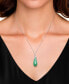 ფოტო #2 პროდუქტის Dyed Jade Leaf Top Teardrop Pendant Set in Sterling Silver