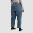 Фото #2 товара Levi's Women's Plus Size High-Rise Wedgie Straight Cropped Jeans - Turned On Me
