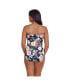 Фото #2 товара Women's Side Shirred Bandeau One-Piece Swimsuit
