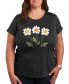 Фото #1 товара Retro Daisies Plus Size Graphic T-Shirt