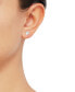 ფოტო #3 პროდუქტის 2-Pc. Set Cubic Zirconia Stud & Ruffle Oval Hoop Earrings in 10k Gold