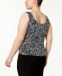 ფოტო #3 პროდუქტის Plus Size Printed Mandarin Jacket & Top Set