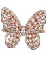 ფოტო #1 პროდუქტის Cubic Zirconia Baguette Butterfly Ring (1-1/2 ct. t.w.) In Sterling Silver or 18K Rose Gold over Sterling Silver