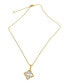 ფოტო #3 პროდუქტის 16-18" Adjustable 14K Gold Plated Flower Imitation Mother of Pearl Necklace