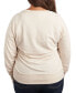 Фото #2 товара Trendy Plus Size Snoopy Long Sleeve Graphic Pullover Top