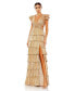 ფოტო #1 პროდუქტის Women's Ieena Ruffle Tiered Criss Cross Lace Up Gown