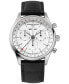 ფოტო #1 პროდუქტის Men's Swiss Chronograph Black Leather Strap Watch 40mm