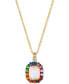 Фото #1 товара Le Vian multi-Gemstone (1-5/8 ct. t.w.) & Nude Diamond (1/20 ct. t.w.) Rainbow Halo 18" Pendant Necklace in 14k Gold