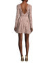 Фото #3 товара ML Monique Lhuillier 156297 Women's Long Sleeve Crochet Knit Dress Blush Sz. 8