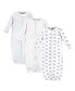 Baby Boys Baby Organic Cotton Zipper Long-Sleeve Gowns 3pk, Marching Elephant