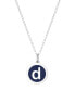 Mini Initial Pendant Necklace in Sterling Silver and Navy Enamel, 16" + 2" Extender