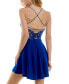 Juniors' Lace-Back Strappy Skater Dress