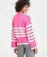 Women's Mock Neck Sailor-Stripe Sweater, Created for Macy's