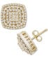 ფოტო #1 პროდუქტის Diamond Cushion Cluster Stud Earrings (1 ct. t.w.) in 14k Gold, Created for Macy's