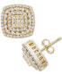 Diamond Cushion Cluster Stud Earrings (1 ct. t.w.) in 14k Gold, Created for Macy's