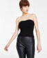Фото #1 товара Women's Rib-Knit Strapless Tube Top, Created for Macy's