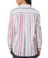 ფოტო #2 პროდუქტის Petite Striped Oversized Button-Down Cotton Shirt