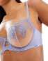 Lindex Senna Bella lace and mesh detail bra in cornflower blue