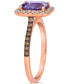 Фото #4 товара Deep Sea Blue Topaz (1-5/8 ct. t.w.) & Diamond (3/8 ct. t.w.) Halo Ring in 14k Rose Gold (Also in Amethyst & Citrine)