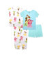 ფოტო #1 პროდუქტის Little Girls Top and Pajama, 4 Piece Set