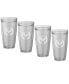 Pastimes 22 Oz Double Old Fashioned Tall Drinking Tennis Glass, Set of 4