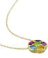 Фото #3 товара Macy's multi-Gemstone Flower 18" Pendant Necklace (3-3/8 ct. t.w.) in 18k Gold-Plated Sterling Silver