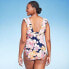 Фото #3 товара Women's Full Coverage Floral Print Ruffle Sleeve One Piece Swimsuit - Kona Sol