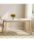 Mid-Century Dining Table with Faux Wood Top and Rubberwood Legs