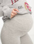 ASOS DESIGN Maternity over the bump basic legging short in grey marl