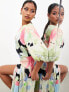 Фото #8 товара ASOS EDITION blouson sleeve cut out midi dress in oversized floral print