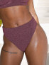 Фото #3 товара Wolf & Whistle X Malaika Terry Fuller Bust mix & match high waist bikini bottom in metallic pink