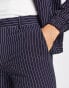 Фото #3 товара ASOS DESIGN smart co-ord slim trousers in navy pinstripe