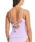 Фото #2 товара Women's Pucker Up Textured Notched-Neck Tankini Top, Created for Macy's