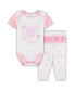 ფოტო #2 პროდუქტის Newborn and Infant Boys and Girls White, Pink Chicago Cubs Spreading Love Bodysuit and Tutu with Leggings Set