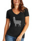 ფოტო #1 პროდუქტის Women's Llama Mama Word Art V-neck T-shirt