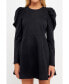 Women's Long Puff Sleeve Mini Dress