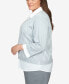 Фото #3 товара Plus Size Point of View Diamond Button Up Two in One Sweater