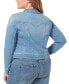 ფოტო #2 პროდუქტის Trendy Plus Size Pixie Long Sleeve Denim Jacket