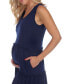 Фото #3 товара Maternity Plus Size Scoop Neck Tiered Midi Dress