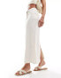 Фото #2 товара Pimkie linen mix tailored column maxi skirt in beige