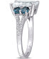 ფოტო #4 პროდუქტის Aquamarine (3 ct. t.w.), Blue Topaz (1 ct. t.w.) & Diamond (1/10 ct. t.w.) Ring in Sterling Silver